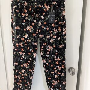 Zac & Rachel Floral Print Pants - Black and Multicolor